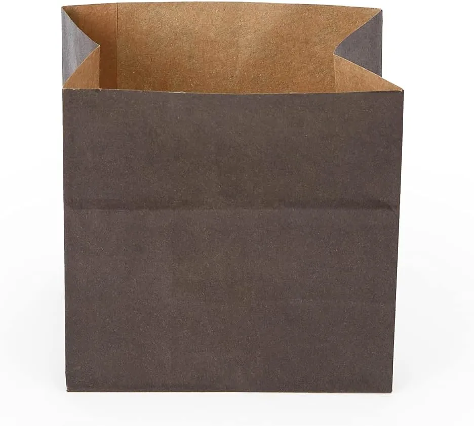 Bag Tek Black Paper Small Snack Bag - 3 3/4" x 2 1/4" x 3 3/4" - 100 count box