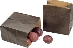 Bag Tek Black Paper Small Snack Bag - 3 3/4" x 2 1/4" x 3 3/4" - 100 count box