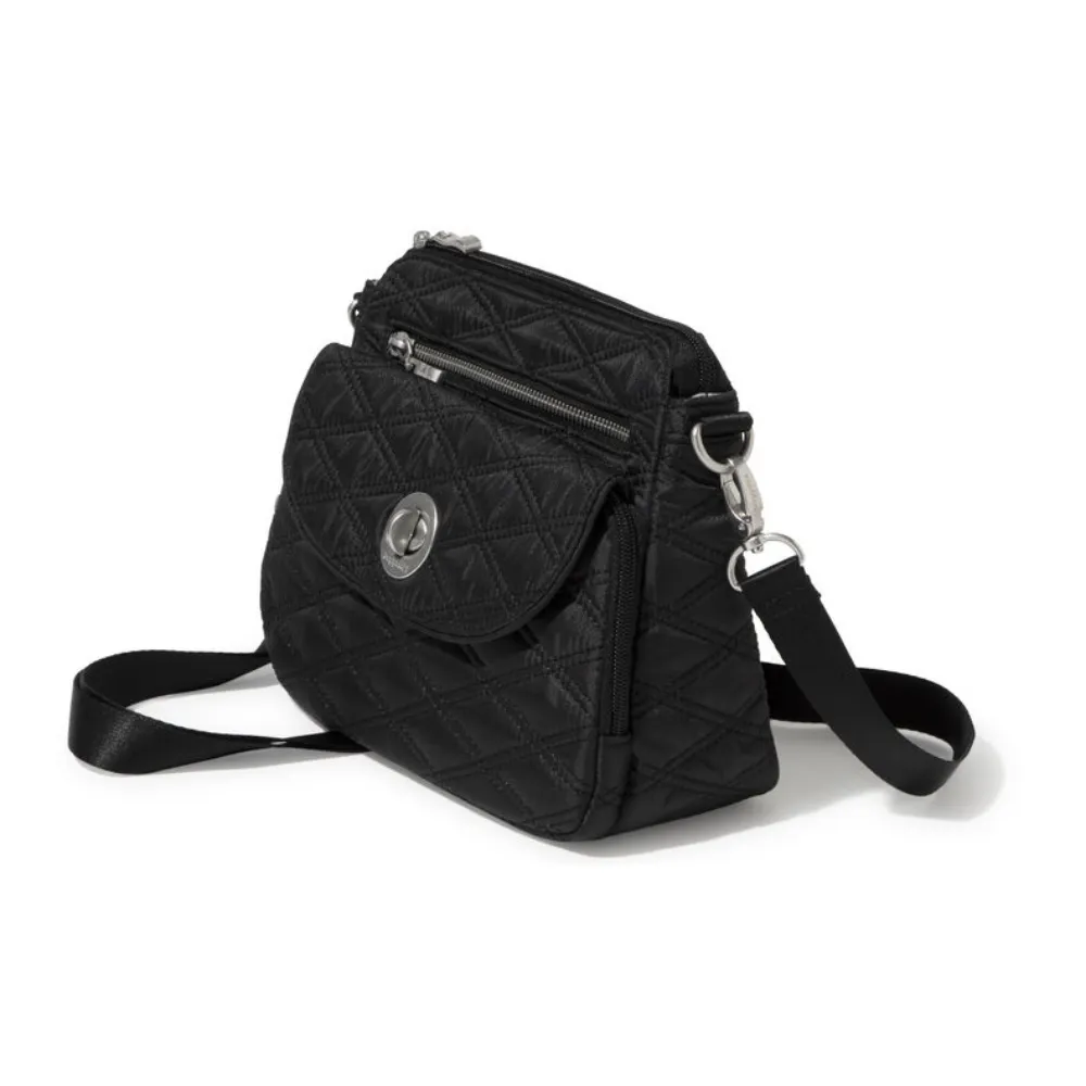 Baggallini Calais Black Quilt Crossbody Bag (Women's)