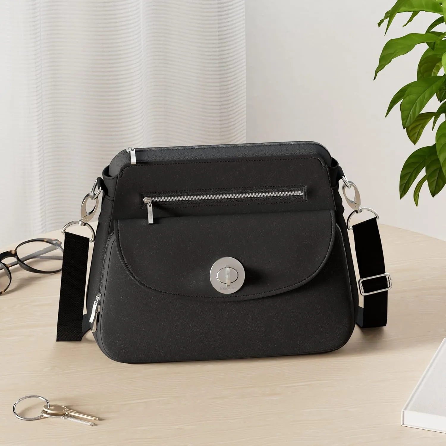 Baggallini Calais Crossbody Bags for Women 9.5"x7" Travel Handbag Purse w/RFID Front Wallet Lightweight Water-Resistant
