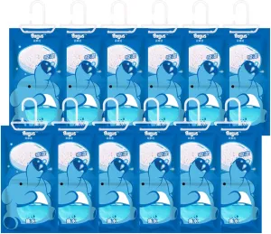 Bagus Hanging Moisture Absorber Bags (12 Pack) - Fragrance-Free Dehumidifier for Closet, Bathroom, RV, Boat & Storage Spaces, Compact Design with 12.5 Oz High-Capacity Absorption