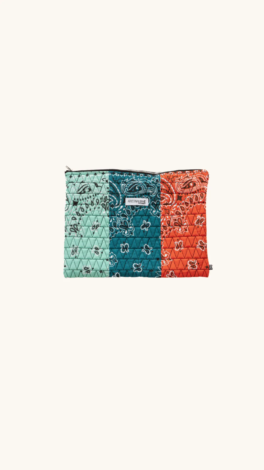 BANDANA QUILT POUCH MIX TEAL
