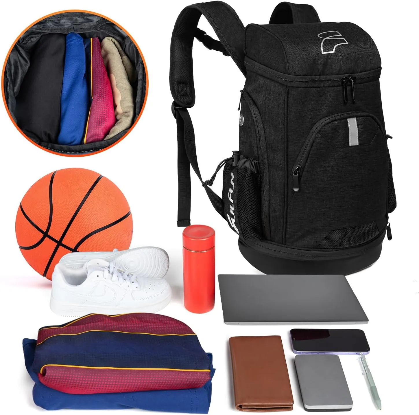 Basketball Backpack Soccer Bags with Fence Hook for Basketball,Soccer Includes Separate Shoes and Ball Compartment