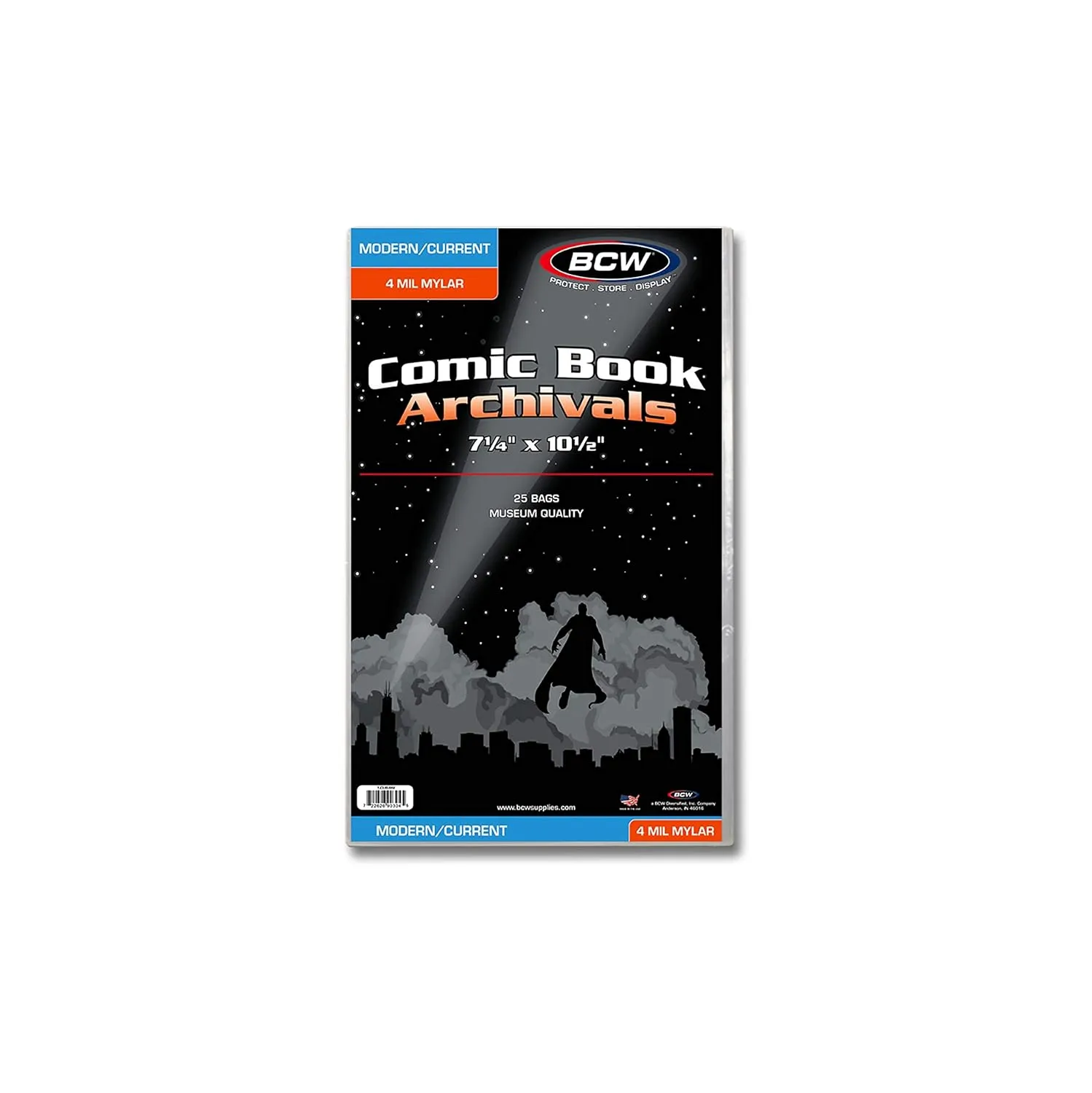BCW Current Comic Mylar Archivals - 4 Mil Comic Book Bags | Archival Polyester Storage Sleeves for Comics | Mylar Comic Bags with 1-1/2" Flap Closure
