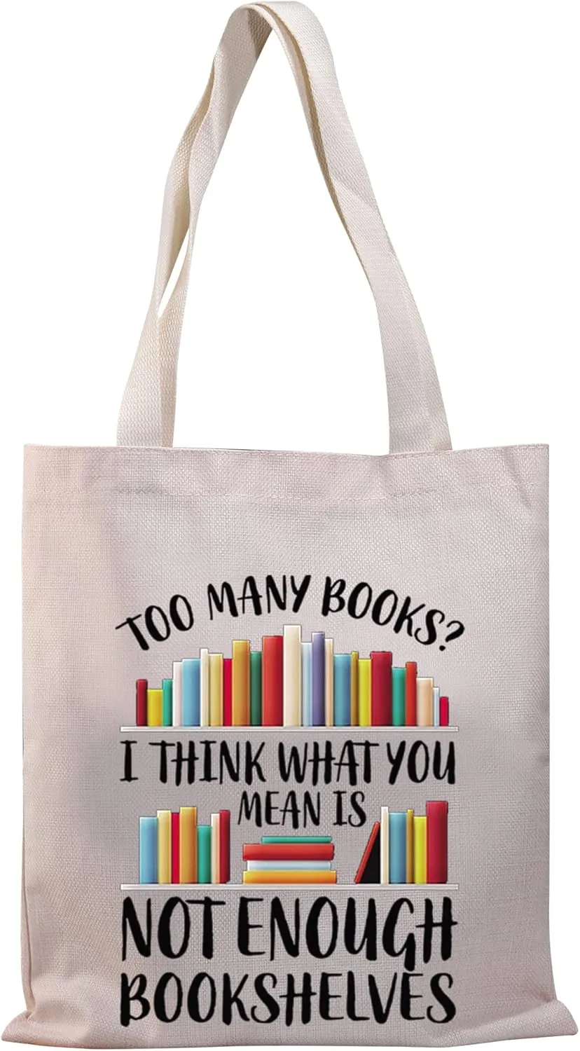 BDPWSS Book Lover Tote Bag For Women Bookworm Librarian Gift Book Club Reading Lover Reusable Shoulder Bag Funny Library Gift