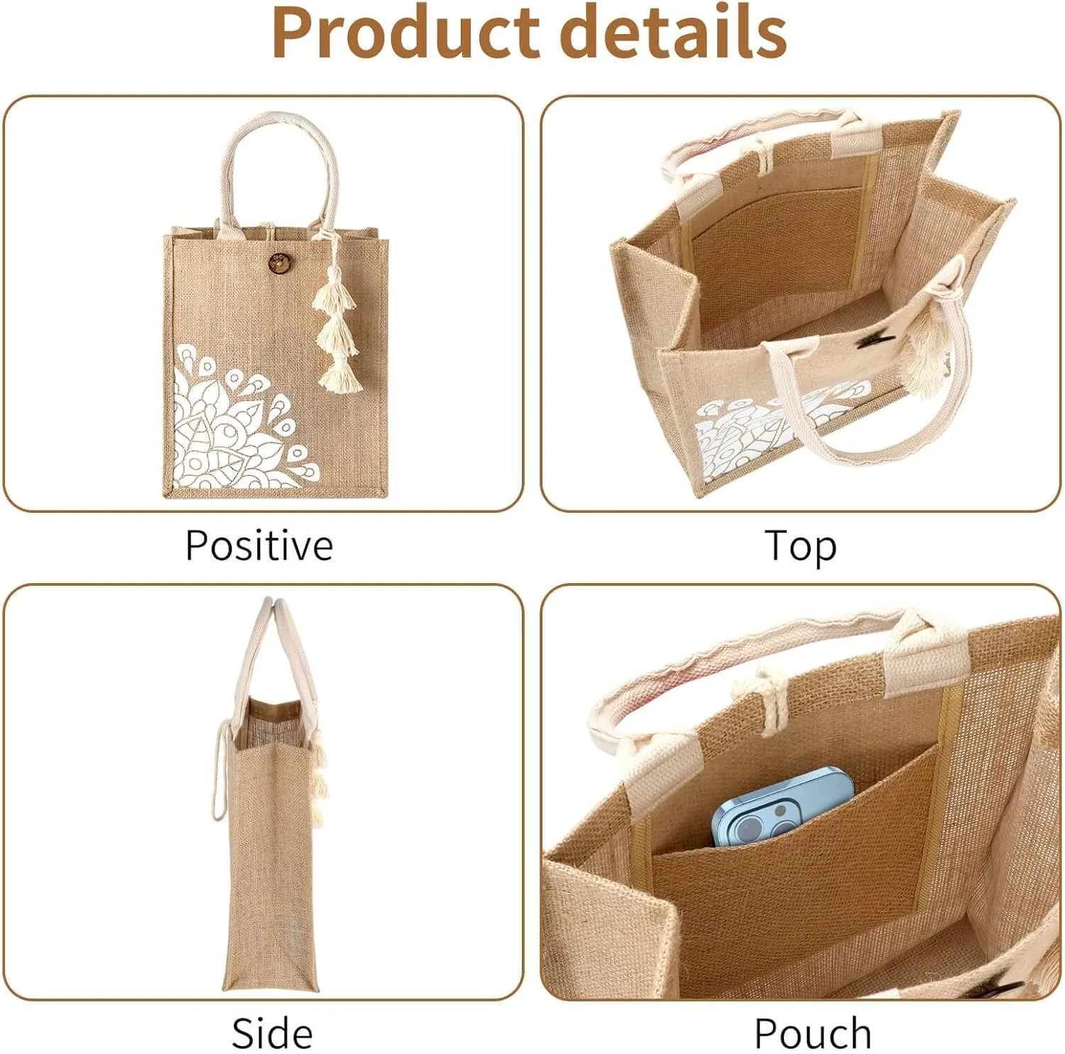 Beach Bag for Women, Straw Beach Tote Bag with Pocket Tassel Handle Waterproof Lining, for Summer Vacation Pool Gift