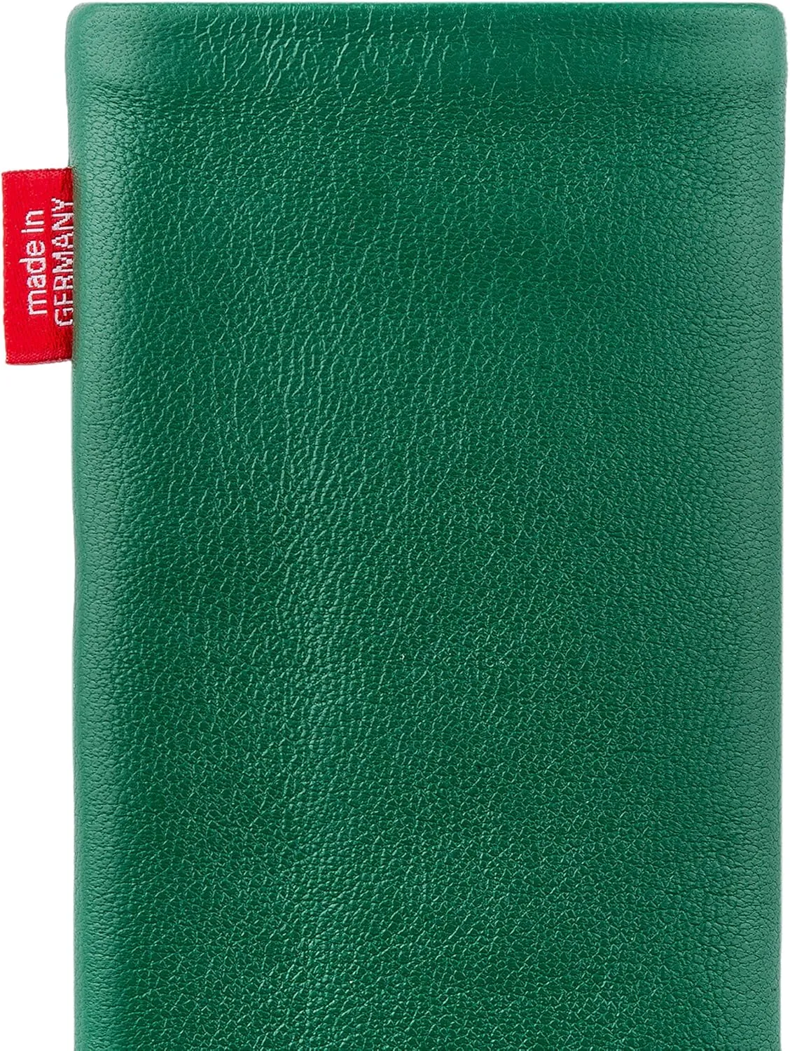 Beat Green Custom Tailored Sleeve for Mobistel Cynus T8. Fine Nappa Leather Pouch with Integrated Microfibre Lining for Display Cleaning