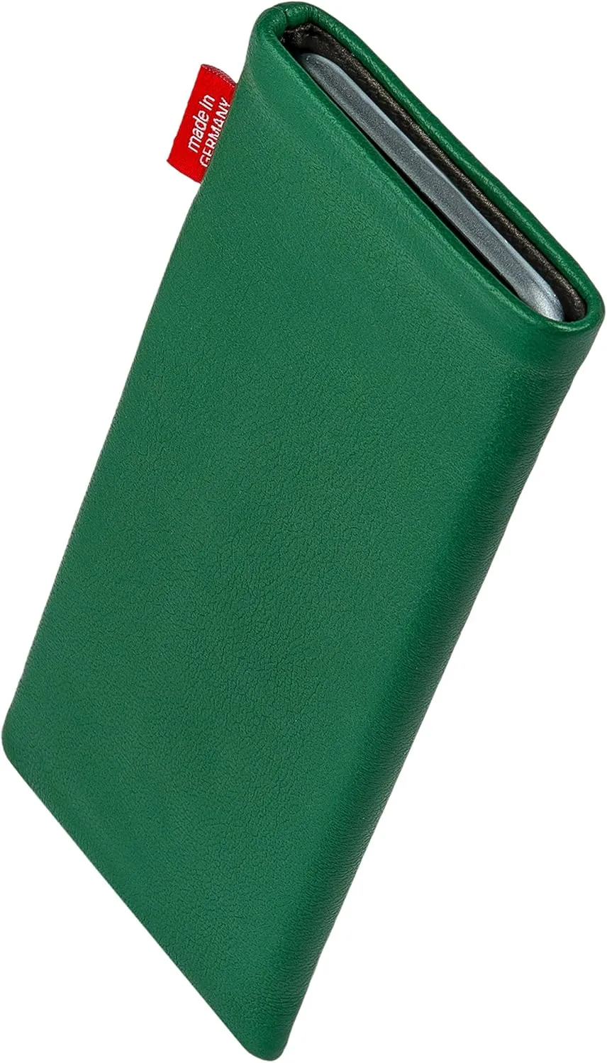 Beat Green Custom Tailored Sleeve for Mobistel Cynus T8. Fine Nappa Leather Pouch with Integrated Microfibre Lining for Display Cleaning