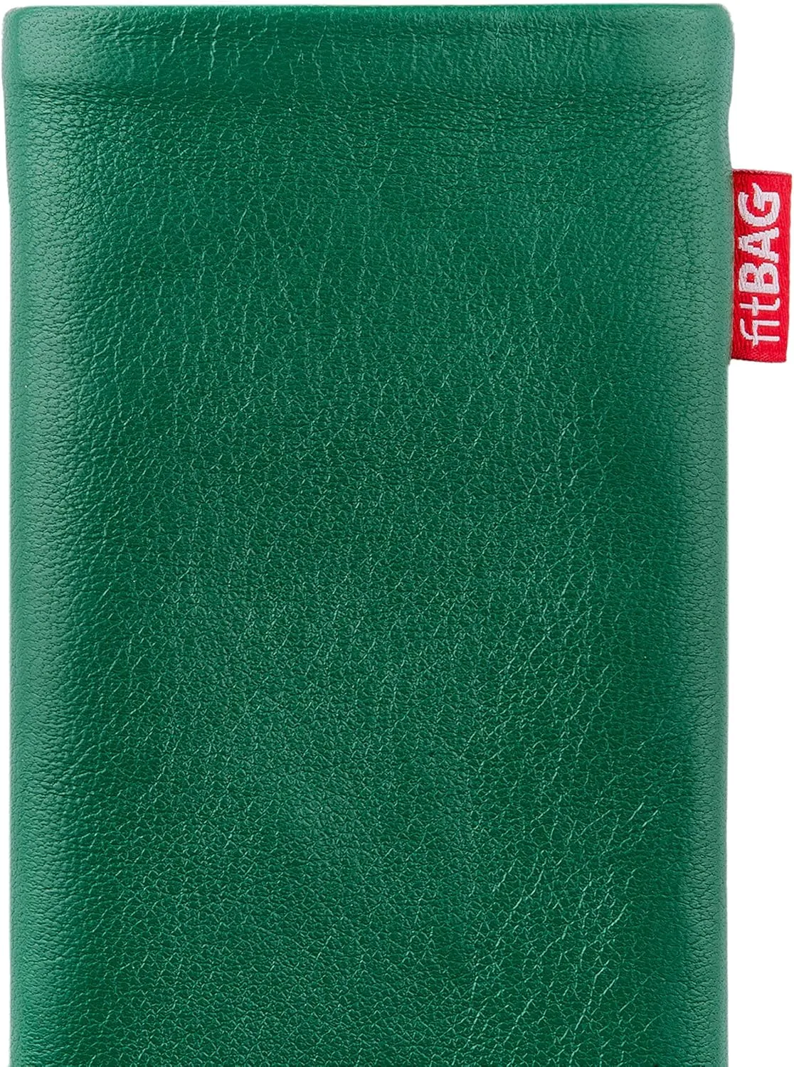 Beat Green Custom Tailored Sleeve for Mobistel Cynus T8. Fine Nappa Leather Pouch with Integrated Microfibre Lining for Display Cleaning
