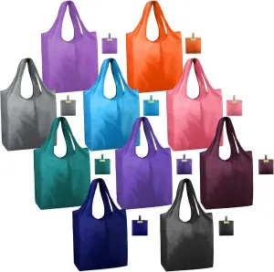 BeeGreen Reusable Grocery Bags 10 Pack Bulk Reusable Shopping Tote Bags with Handles Extra Large for 50LBS Heavy-duty Sturdy Foldable Machine Washable Ripstop Polyester for wholesale …