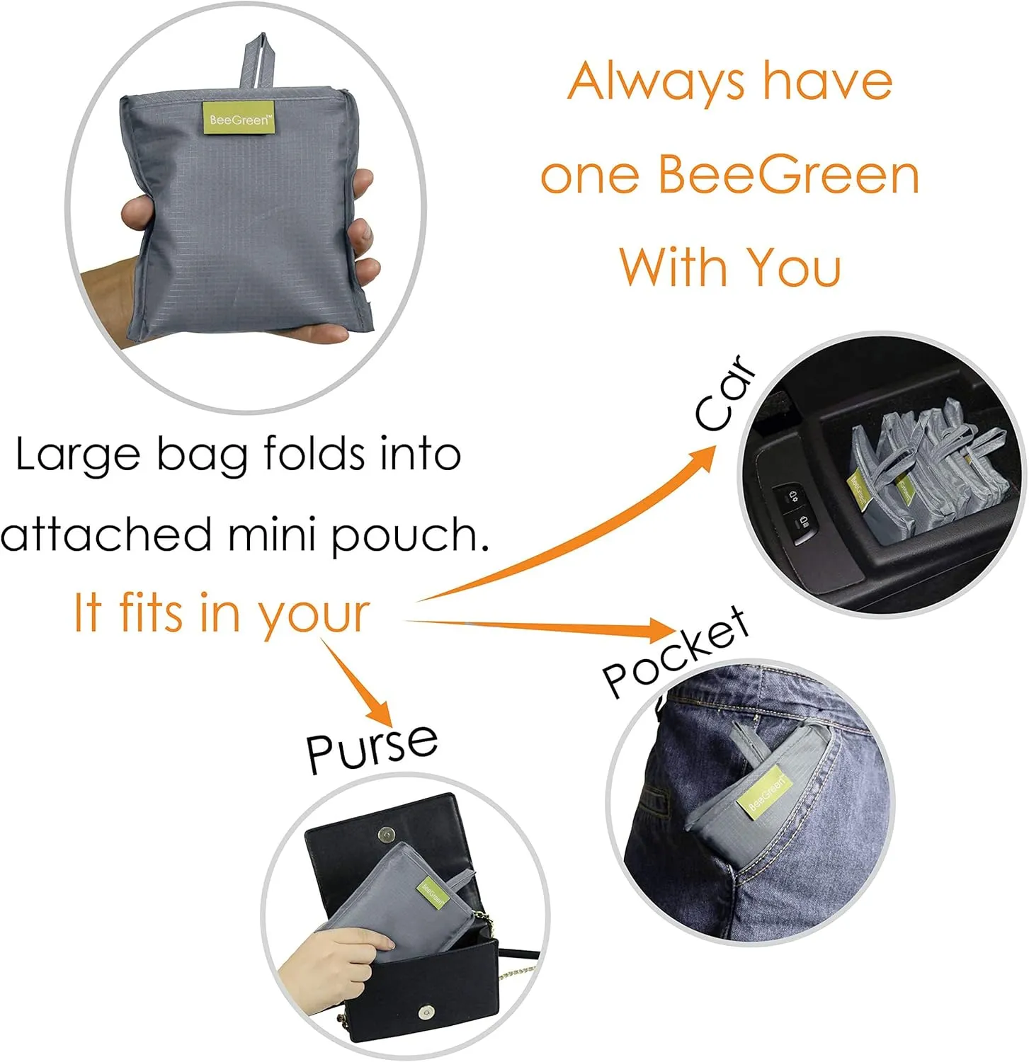 BeeGreen Reusable Grocery Bags 10 Pack Bulk Reusable Shopping Tote Bags with Handles Extra Large for 50LBS Heavy-duty Sturdy Foldable Machine Washable Ripstop Polyester for wholesale …