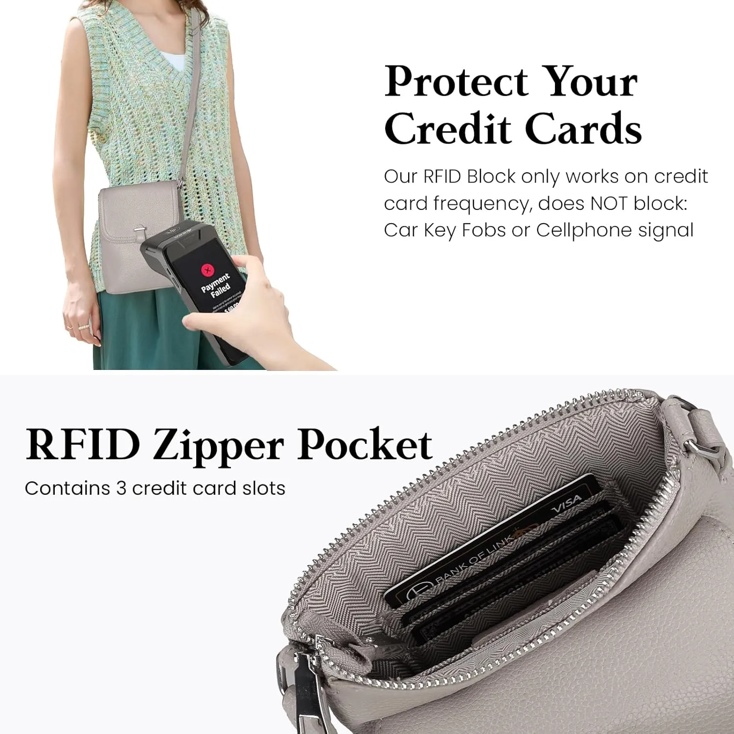 befen Genuine Leather Small Crossbody Bags for Women, Womens Cell Phone Purses Cross body Bag Purse with RFID Card Slots
