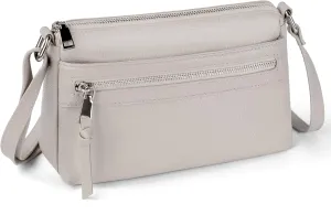 befen Small Genuine Leather Crossbody Purse Bags for Women, Multi Pockets Shoulder Handbag with RFID Blocking Card Slots