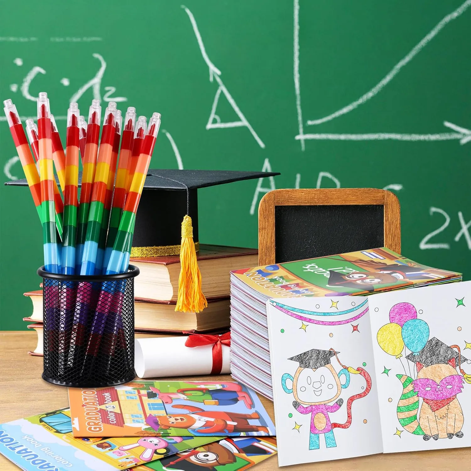 BenLouis 60 Pcs Kindergarten Graduation Mini Coloring Books Kids Preschool Graduation Party Favors Small Activity Books Bulk for Kids Student Congrats Grad Goodie Bags Stuffers Gifts Classroom Travel