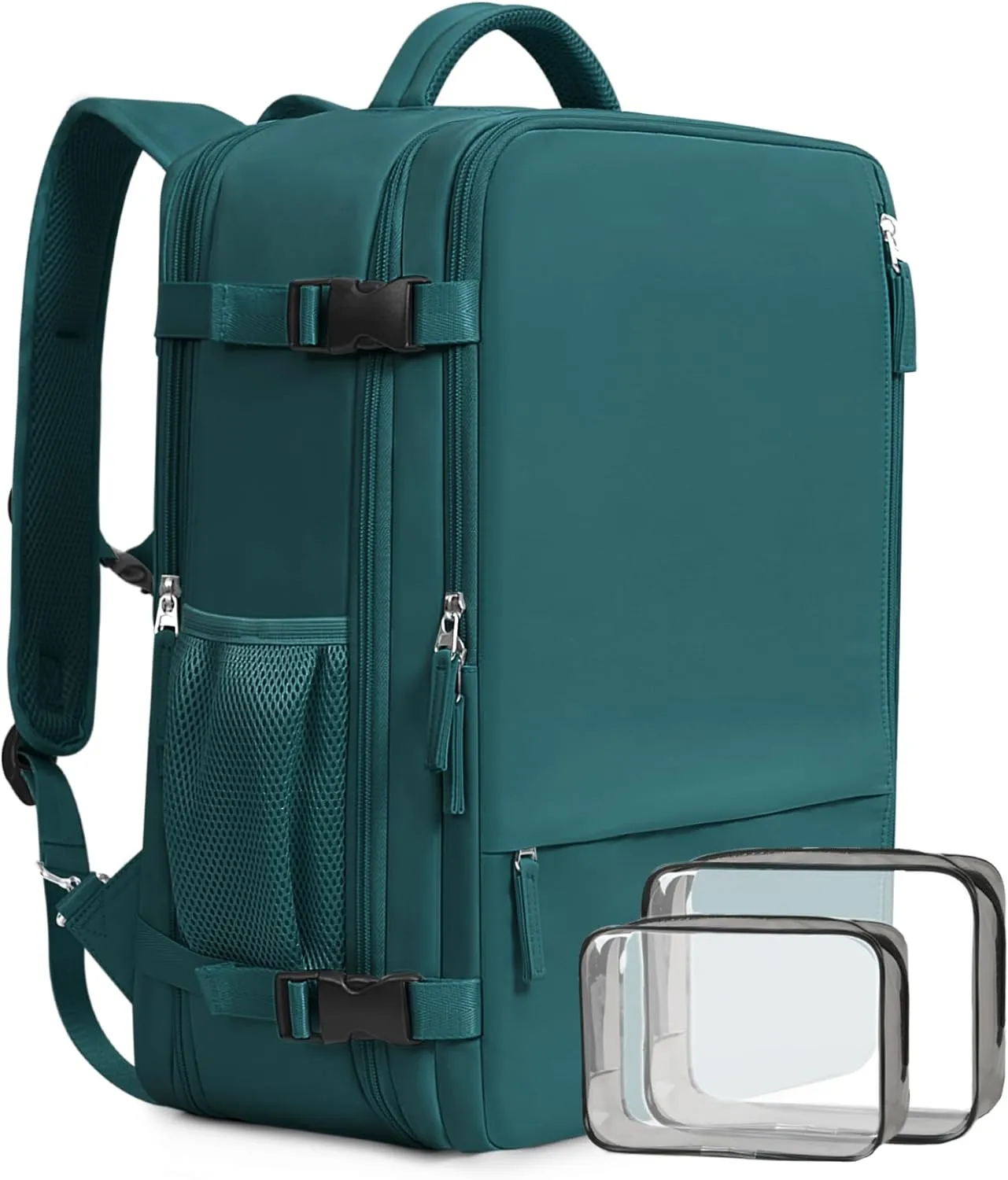 Beraliy Extra Large Travel Backpack for Women as Person Item Flight Approved, 40L Carry On Backpack, 17.3 Inch Laptop Backpack, Waterproof Backpack, Hiking Backpack, Casual Bag,Peacock Blue