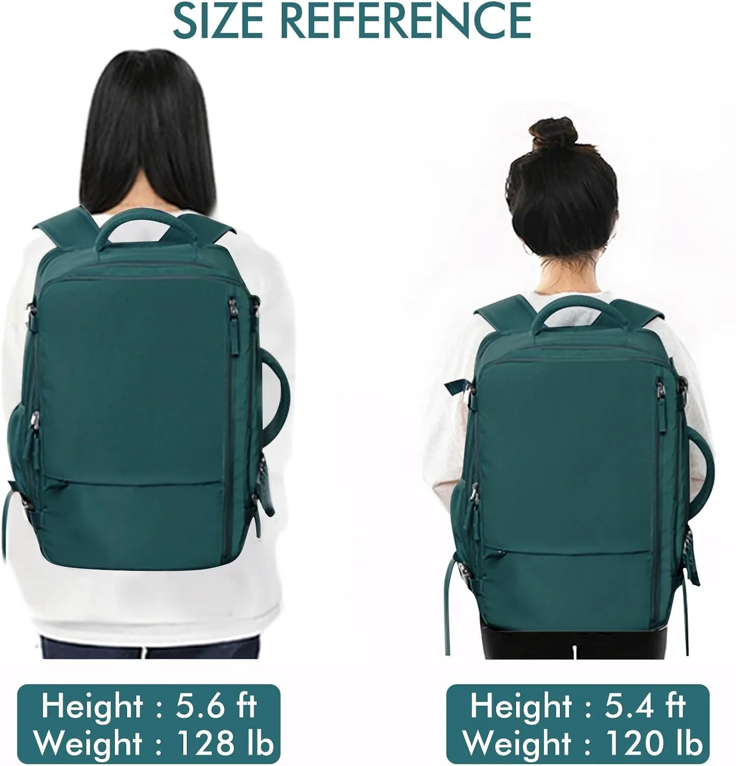 Beraliy Extra Large Travel Backpack for Women as Person Item Flight Approved, 40L Carry On Backpack, 17.3 Inch Laptop Backpack, Waterproof Backpack, Hiking Backpack, Casual Bag,Peacock Blue