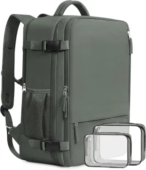 Beraliy Travel Backpack for Men Women, Carry On Backpack, 16 Inch Laptop Backpack, Waterproof Hiking Backpack, Casual Outdoor Daypack College Bag, Olive-green