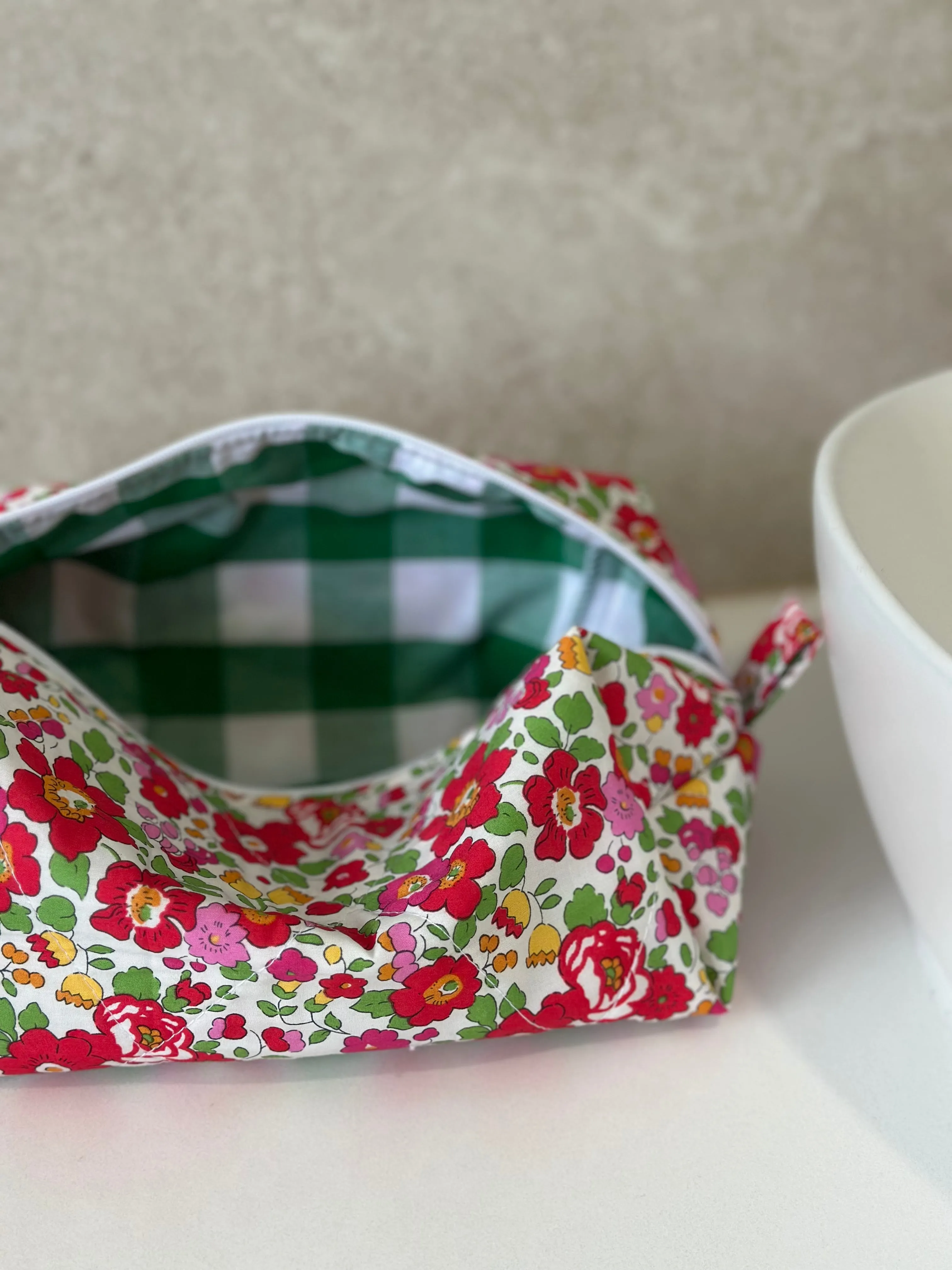 Betsy Red Liberty   Green Gingham Bag