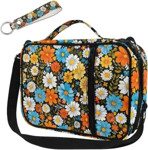 Bible Carrying Case for Women Colorful Floral Graphic Girls Bible Covers Carring Book Case Fits Standard Size Bible 9.6"x7.5"x2.5,Women's Stylish Church Crossbody Bag,Multicolor