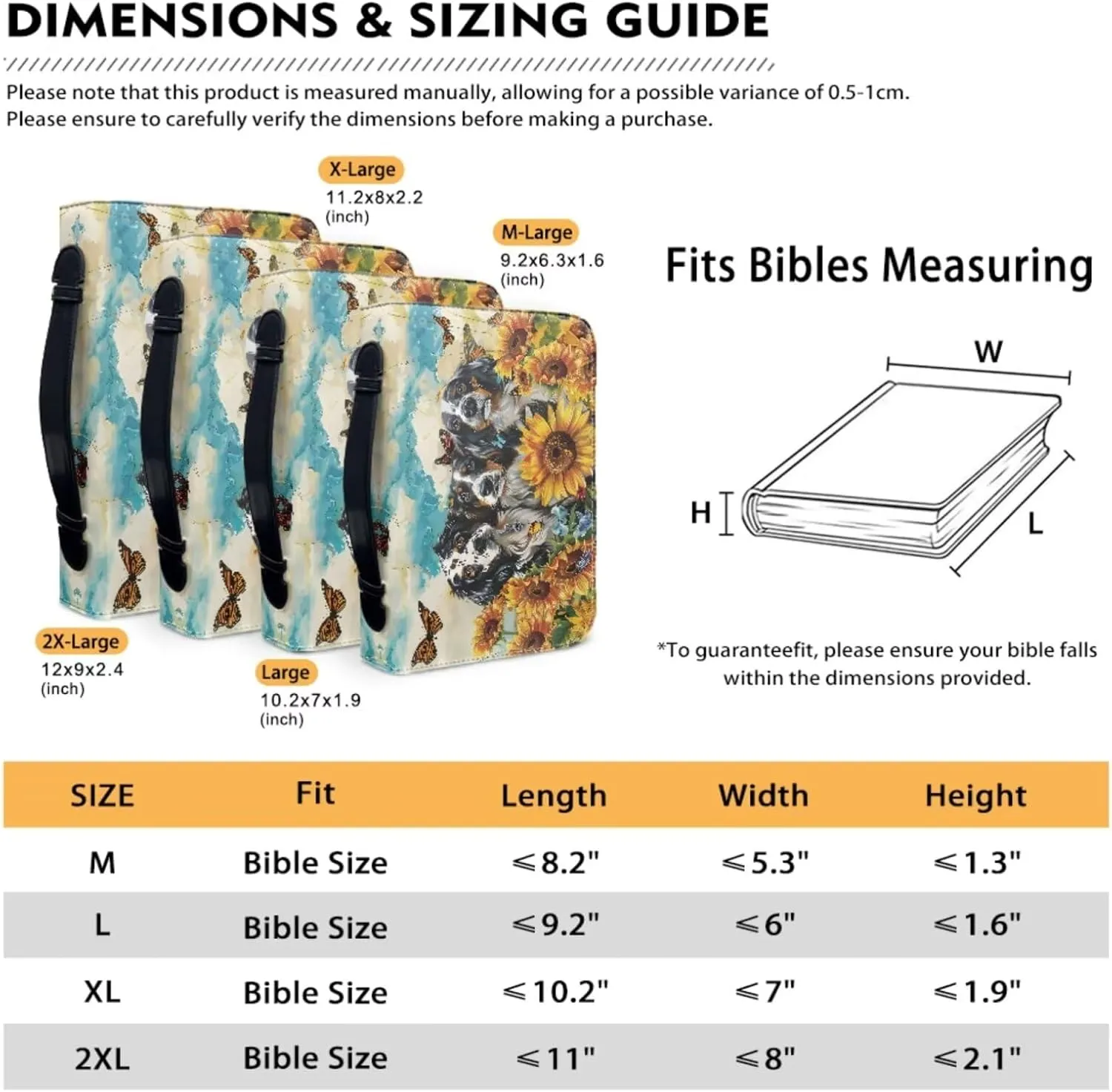 Bible Cover Bible Case for Kids PU Leather Bible Bag Bible Tote Bag Church Book Cover with Handle Bookmark for Women