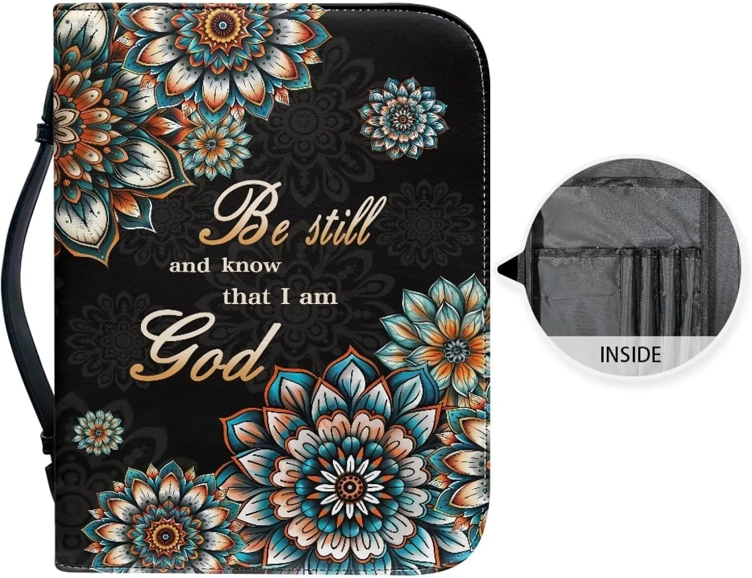 Bible Covers, Stylish Leather Bible Carrying Bag for Women, Lightweight Bible Bag Journal Case with Handle