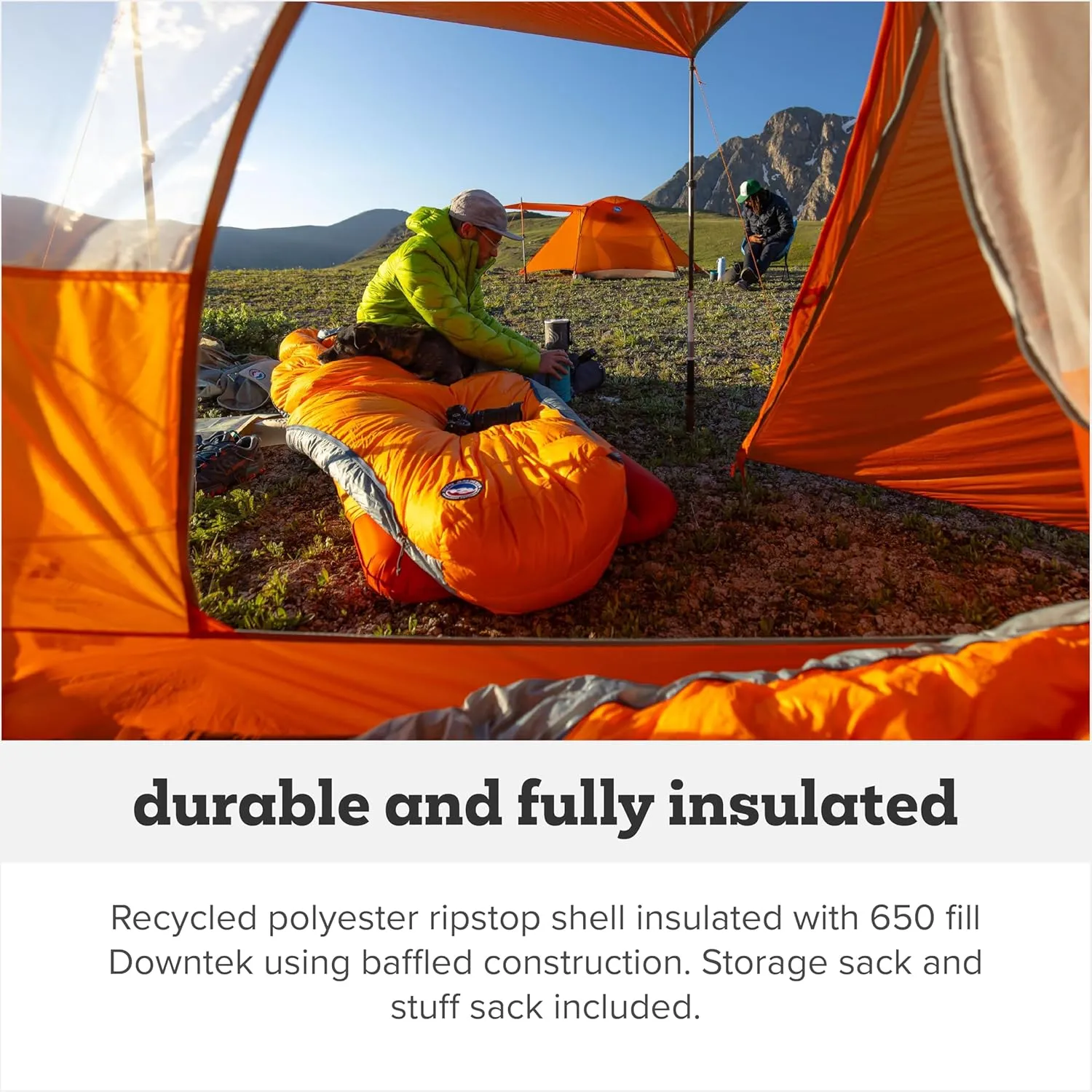 Big Agnes Torchlight EXP - 650 RDS DownTek Ultralight Sleeping Bag, Backpacking Gear, Compact Cold Weather Camping Mummy