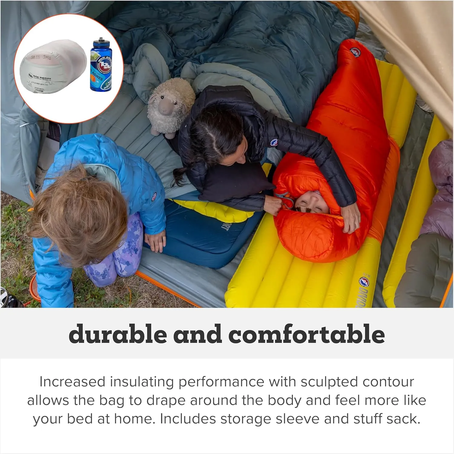 Big Agnes Ultralight Cold Weather Backpacking and Camping, Kids, Juniors, Teens, 20 Degrees