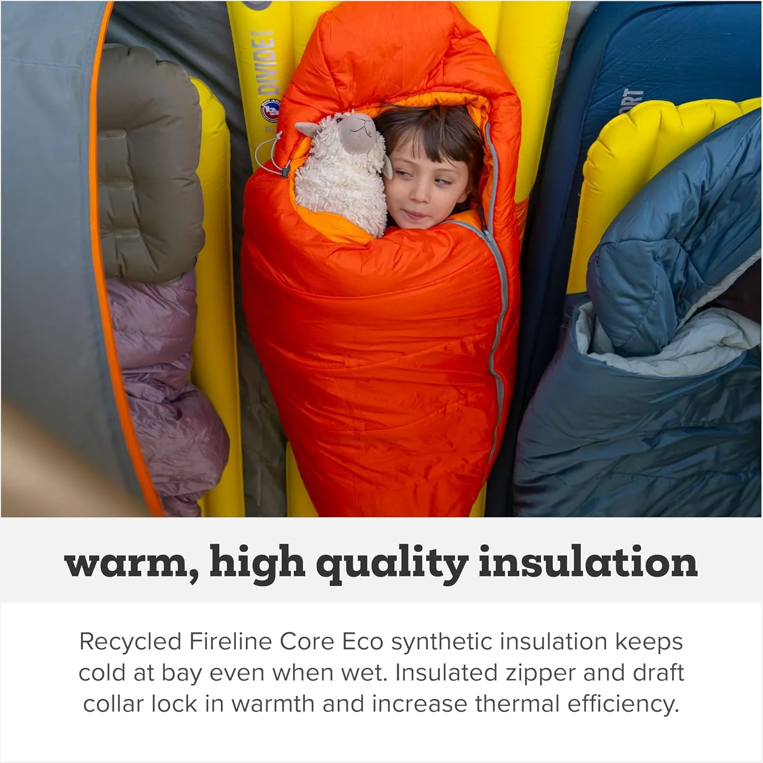 Big Agnes Ultralight Cold Weather Backpacking and Camping, Kids, Juniors, Teens, 20 Degrees