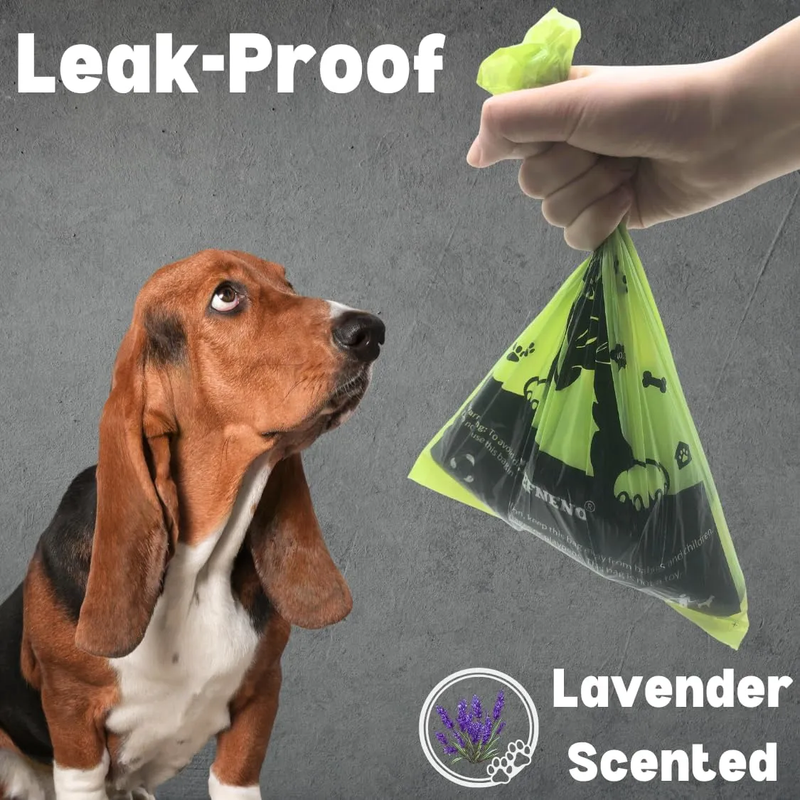 Biodegradable Doggy Poop Bags with Dispenser (576 Bags) Eco-friendly Dog Waste Pickup Bags Refill Rolls Cat Waste Bags (Green, 32 Rolls, Lavender Scented)