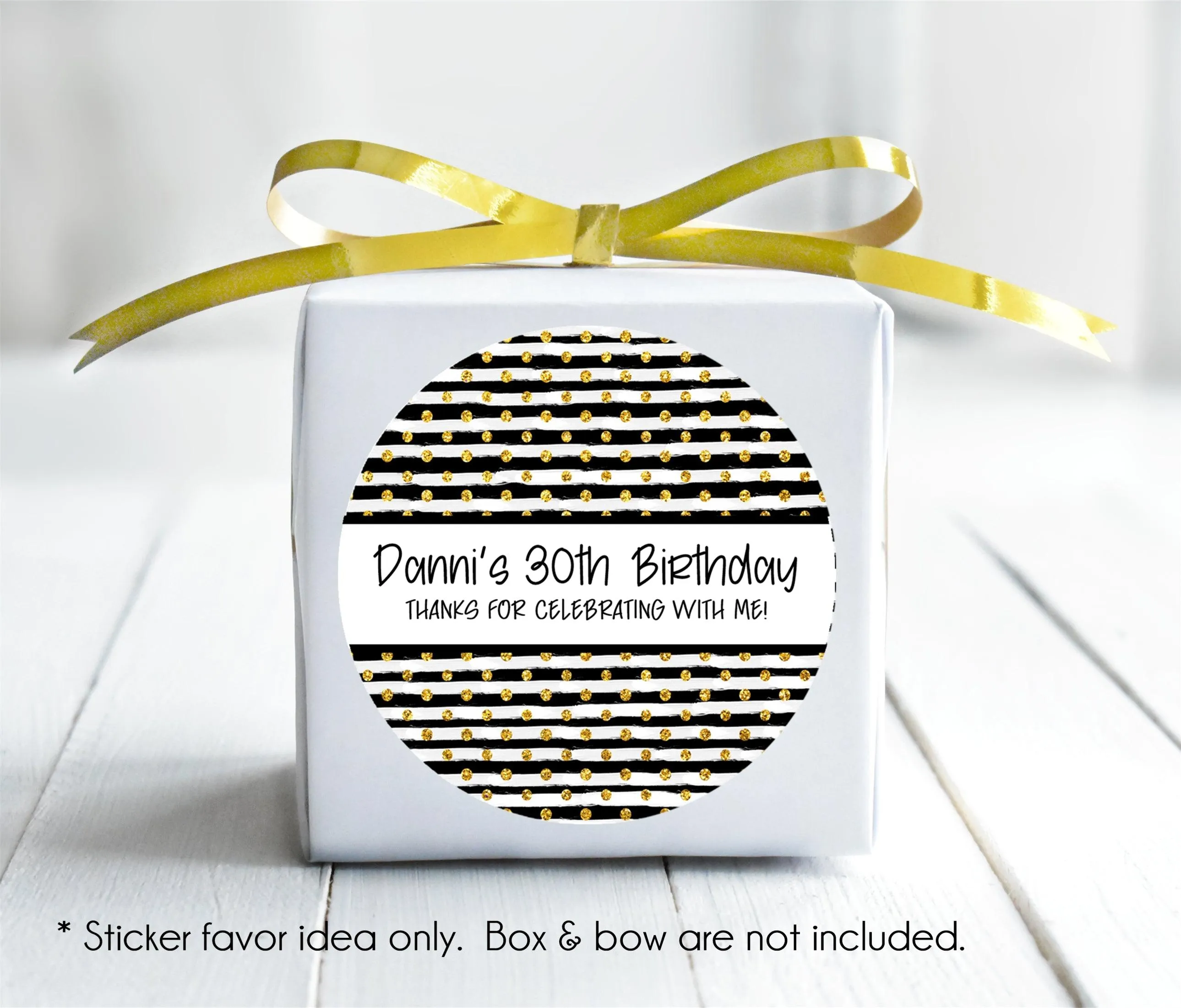 Black And Gold Birthday Stickers
