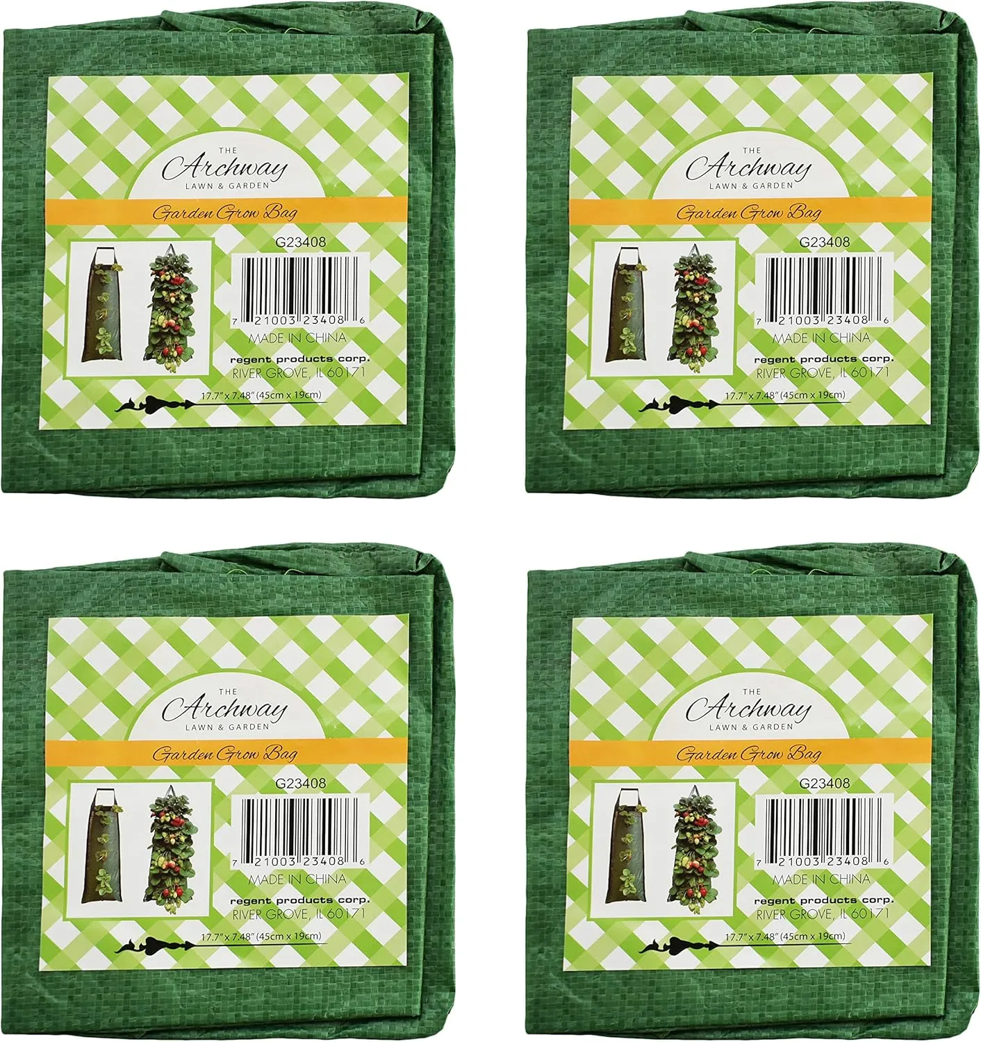 Black Duck Brand Set of 4 Vertical Garden Grow Bags! Allows Roots to Breathe, Prevents Roots from Circling (4 Bags)