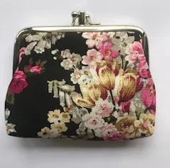 Black Peony Coin Purse