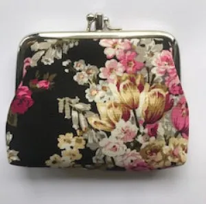 Black Peony Coin Purse