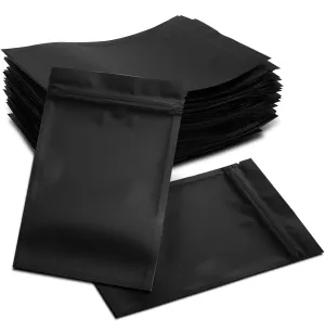 Black Resealable Bags 4x6 Inch 350 Pack Packaging Bags Foil Pouch Bag Double-Sided Matte Black Flat Bag Heat Sealable