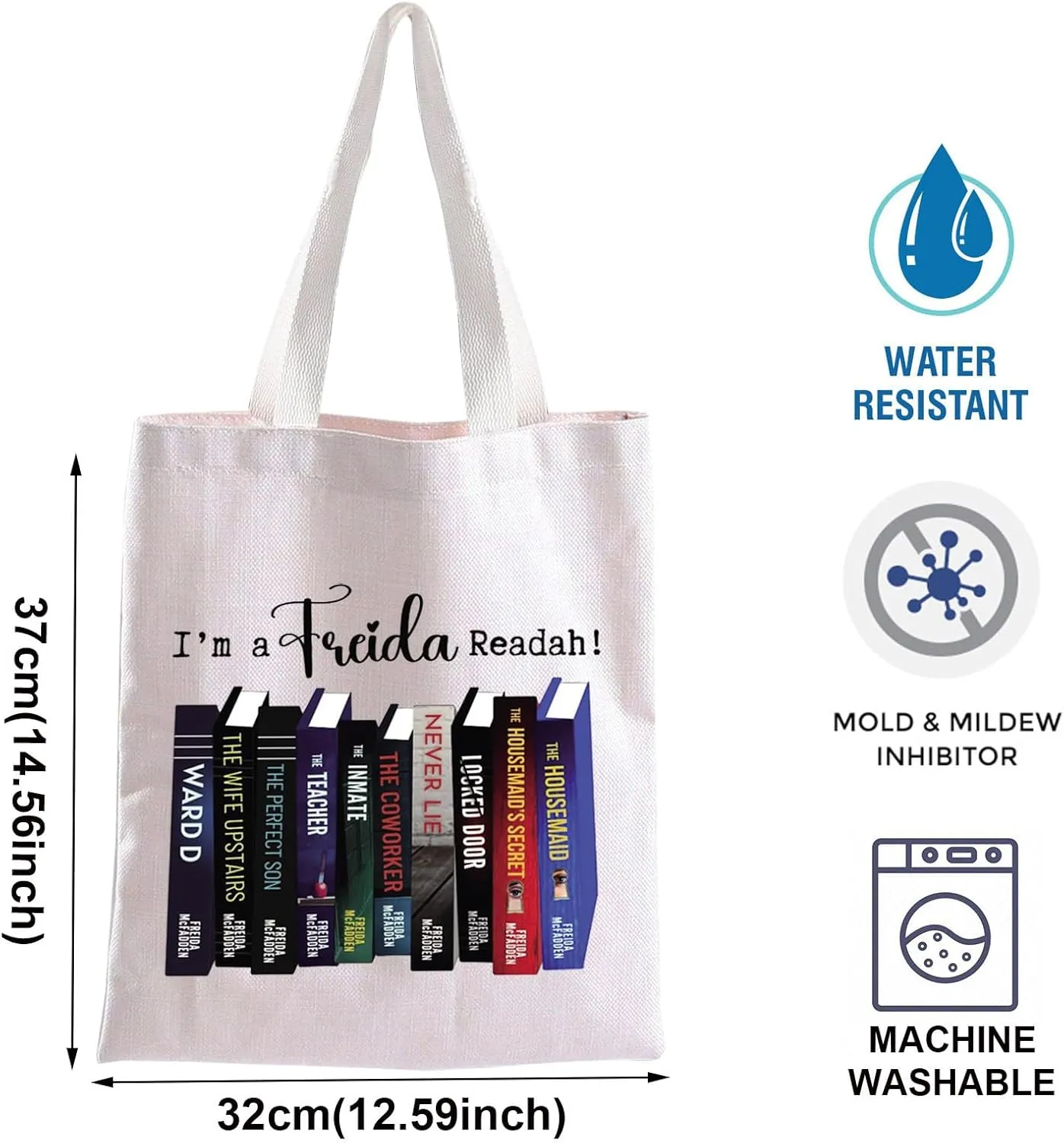 BLUPARK I'm a Freida Readah Tote Bag For Women Book Lover Tote Bag Bookstack Gifts Reader Shoulder Bag Bookish Lover Gift