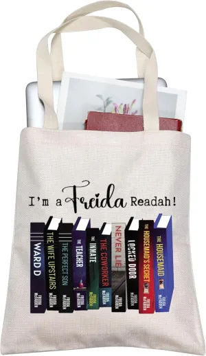 BLUPARK I'm a Freida Readah Tote Bag For Women Book Lover Tote Bag Bookstack Gifts Reader Shoulder Bag Bookish Lover Gift