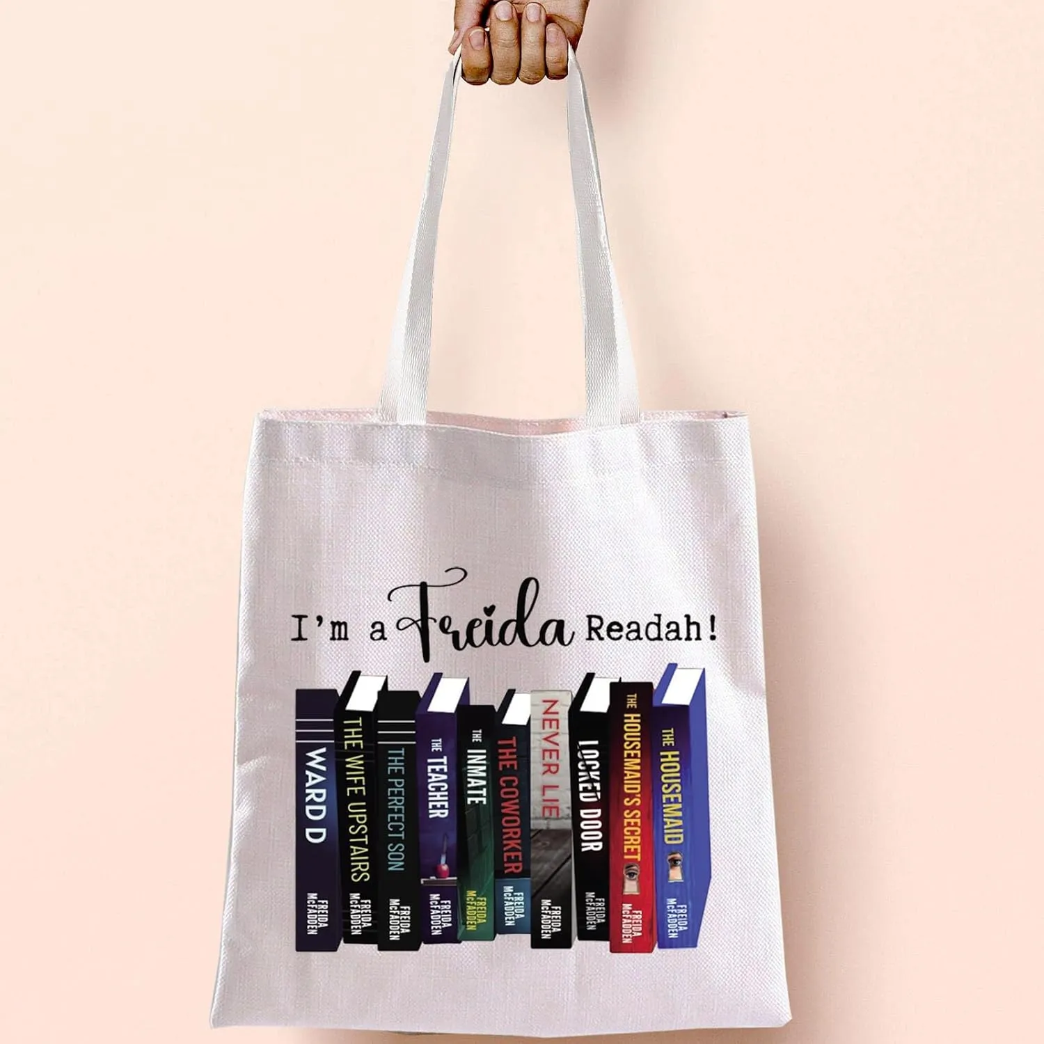 BLUPARK I'm a Freida Readah Tote Bag For Women Book Lover Tote Bag Bookstack Gifts Reader Shoulder Bag Bookish Lover Gift