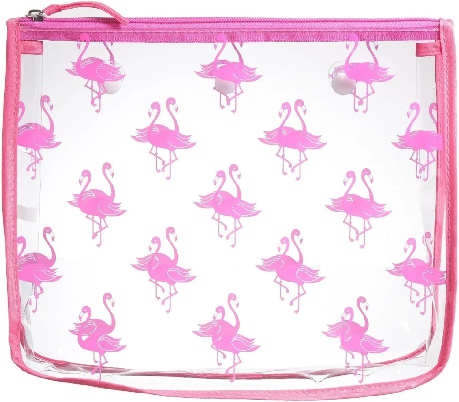 BOGG BAG Clear Designer Zipper Insert (Set of 2) Travel Organizer Storage Pop In Original Bogg and Baby (Pink Flamingo)