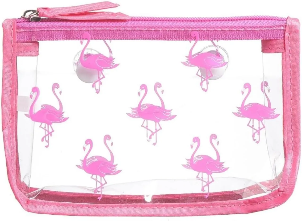 BOGG BAG Clear Designer Zipper Insert (Set of 2) Travel Organizer Storage Pop In Original Bogg and Baby (Pink Flamingo)