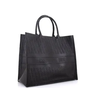 Book Tote Oblique Embossed Calfskin Large