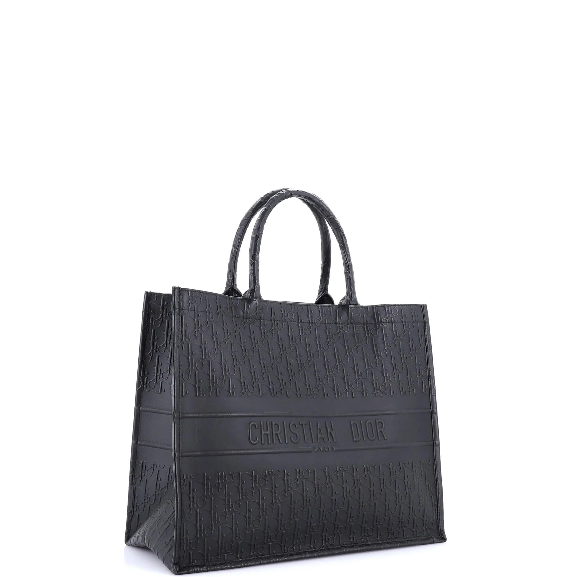 Book Tote Oblique Embossed Calfskin Large