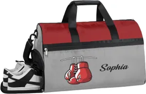 Boxing Grey Bag Large Gym Bag Custom Duffel Bag for Women Luggage Bag for Adults Weekender Carry on Duffle Bags Men Football Bags for Equipment