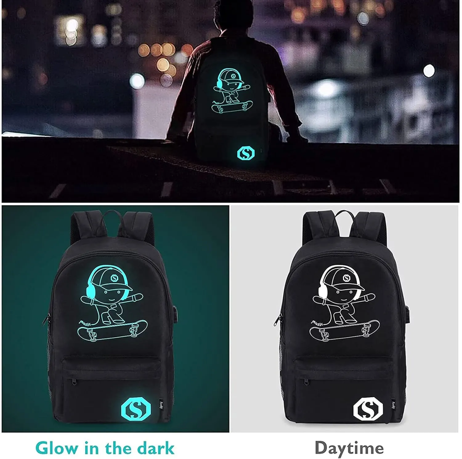 Boys Backpacks for Middle School Elementary, Kids Bookbags for Teens Boys, College School Bags for Boys with Lunch Box and Pencil Case, Waterproof Travel Back Pack