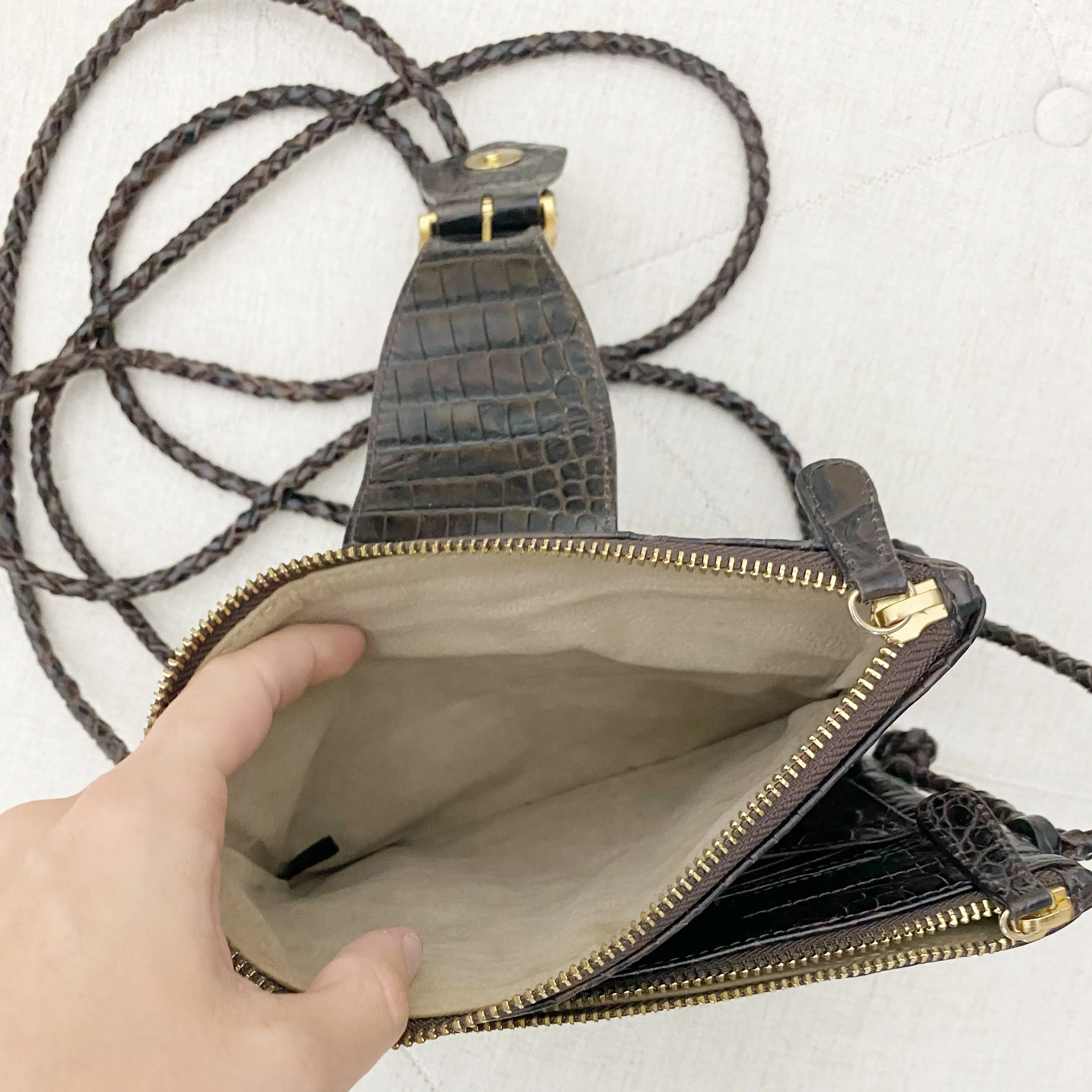 Brahmin Croc embossed Crossbody Bag