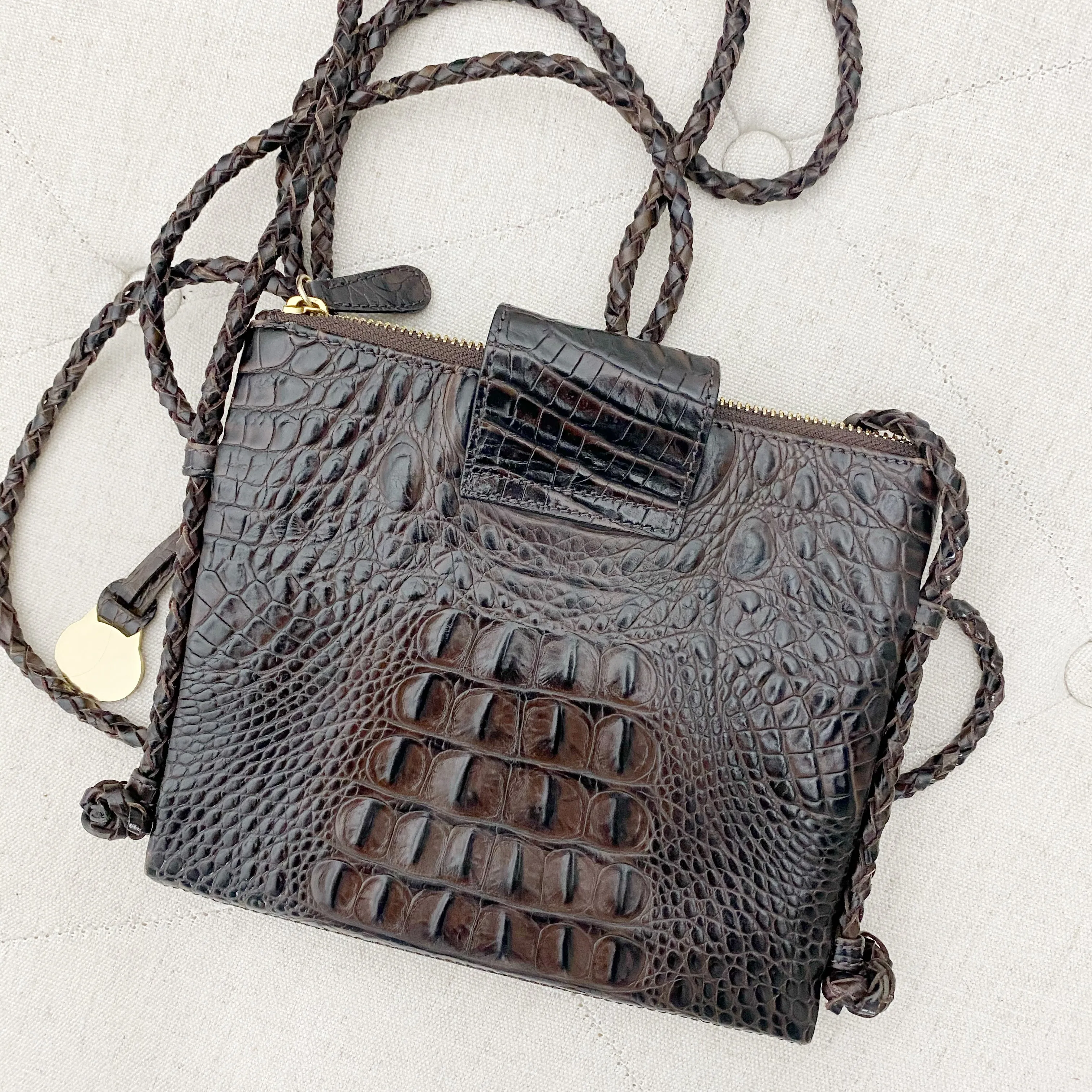 Brahmin Croc embossed Crossbody Bag