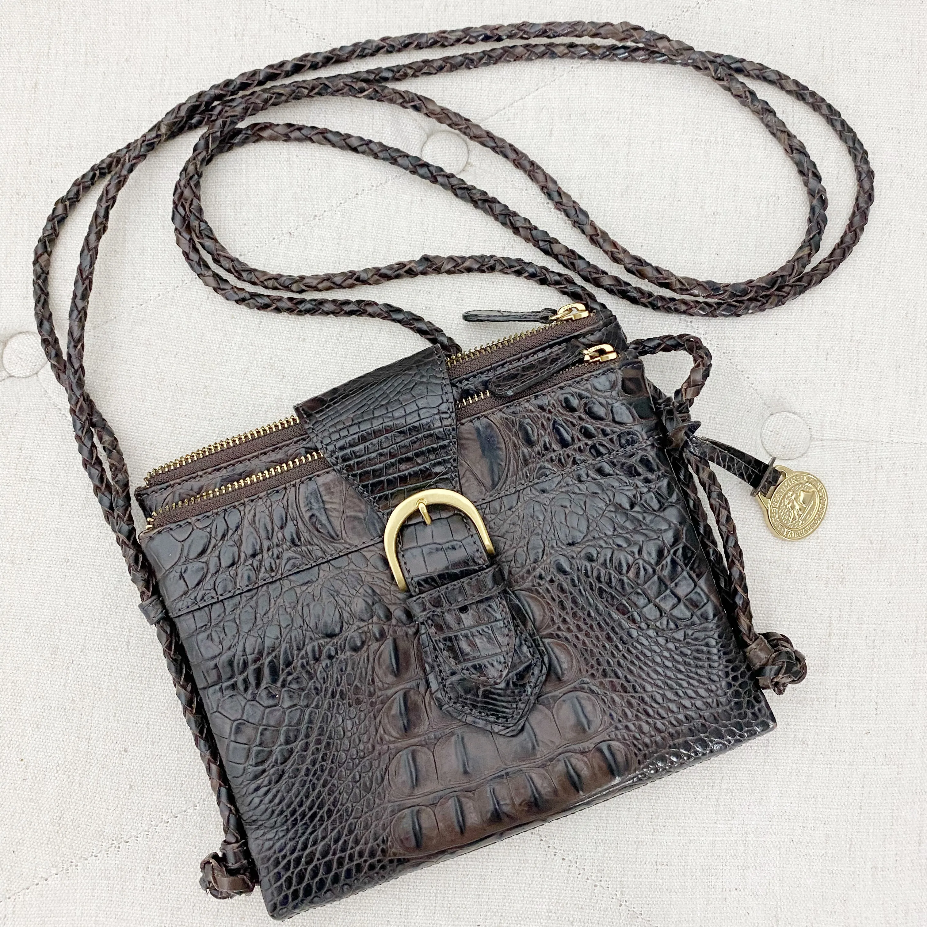 Brahmin Croc embossed Crossbody Bag