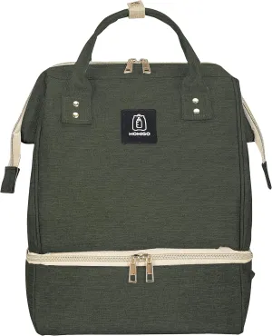 Breast Pump Backpack - Cooler and Moistureproof Bag Double Layer for Mother Outdoor Working Backpack with USB Charging Port, Large (Amy Green)