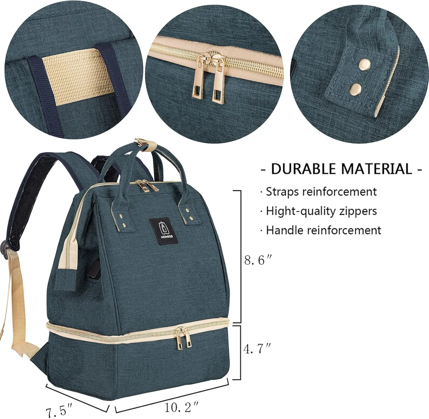 Breast Pump Backpack - Cooler and Moistureproof Bag Double Layer for Mother Outdoor Working Backpack with USB Charging Port, Large (Blue)