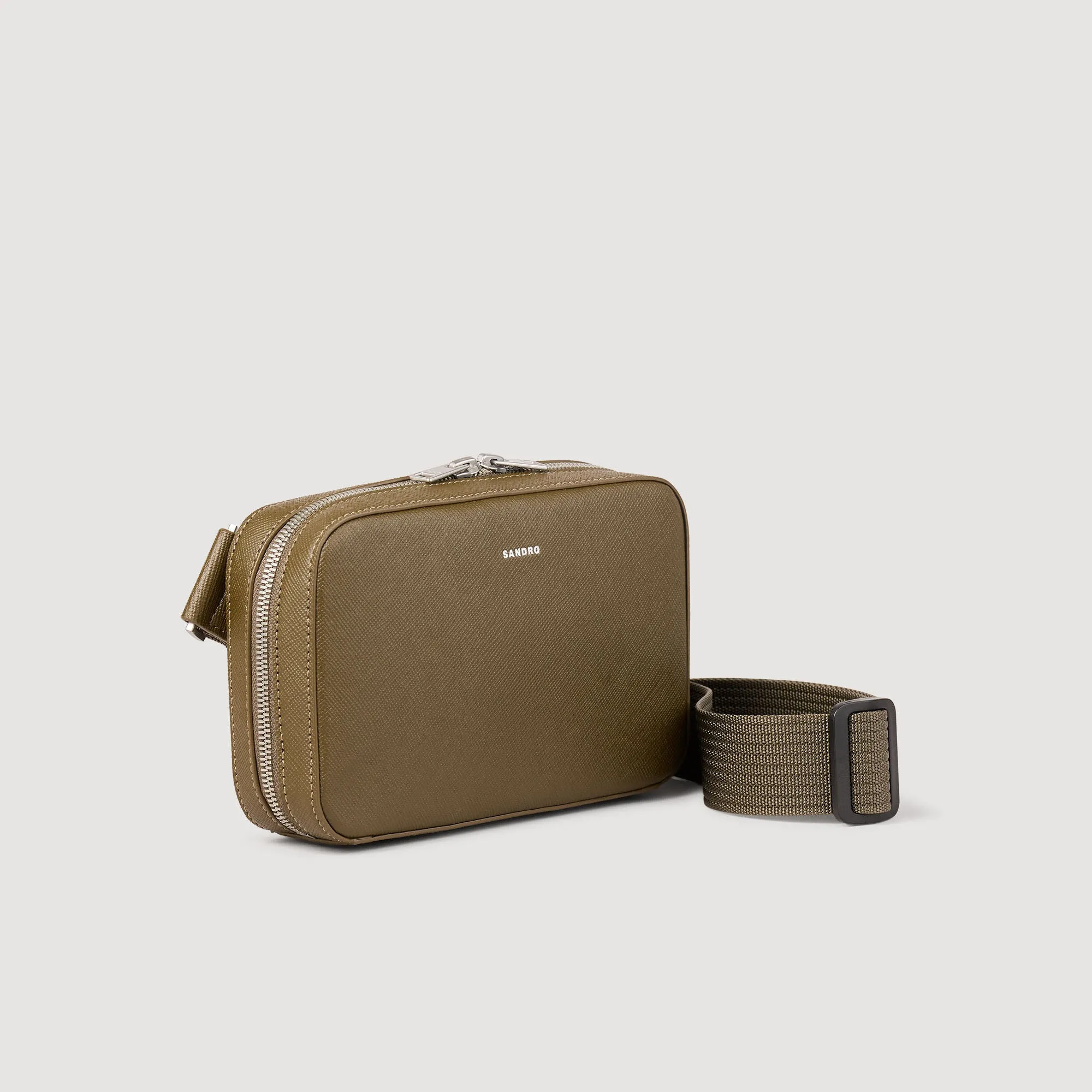Brick Bag Saffiano Small Recycled Leather Bag Olive Green.