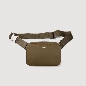 Brick Bag Saffiano Small Recycled Leather Bag Olive Green.